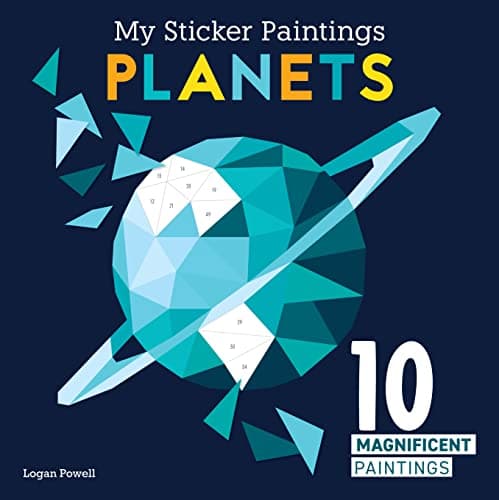 Image of My Sticker Paintings: Planets: 10 Magnificent Paintings (Happy Fox Books) Paint by Sticker For Kids 6-10 - The Solar System from the Sun to Neptune, with 60-100 Removable, Reusable Stickers per Design