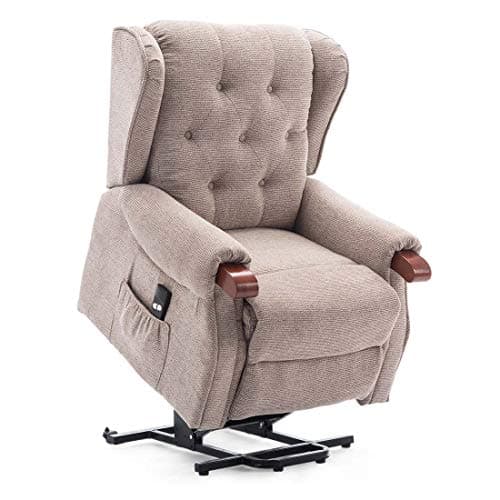 Image of More4Homes HARROGATE FABRIC ELECTRIC RISE RECLINER ARMCHAIR LIFT RISER CHAIR (Beige)