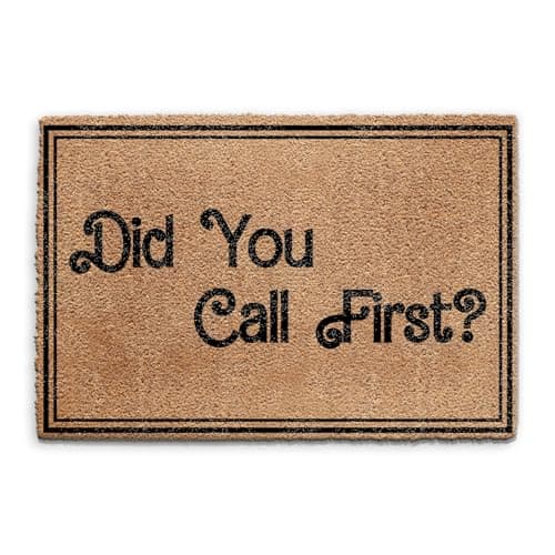 Image of Hairyworm Funny Doormat (60cm x 90cm) Small, Did You Call First Door Mat, Coconut Core Fibre Heavy Duty Mat, Rug, Indoor Natural Coir Mat, Regular