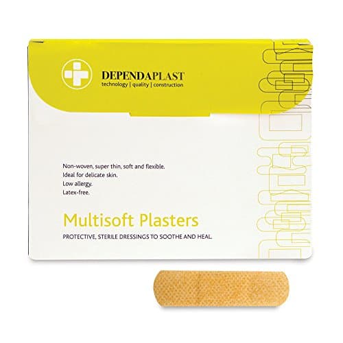 Image of Dependaplast Multisoft Plasters - 7.5 cm x 2.5 cm, Non-Woven Polyester, Highly Flexible, Skin-Friendly, Low Allergy - Box of 100