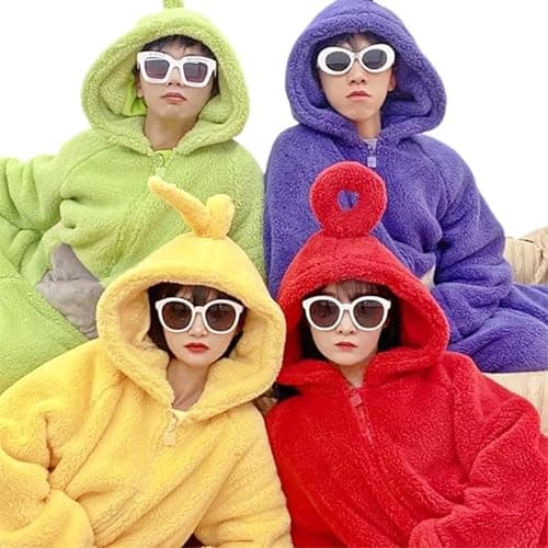 Image of CXAFQ One-Piece Nightgown,Cartoon Homewear Winter, Cartoon Homewear Soft, Cosy And Warm Fleece,Gifts For Adults, Leisure, Sleeping, Home, Warmth, 169-173cm(Red)