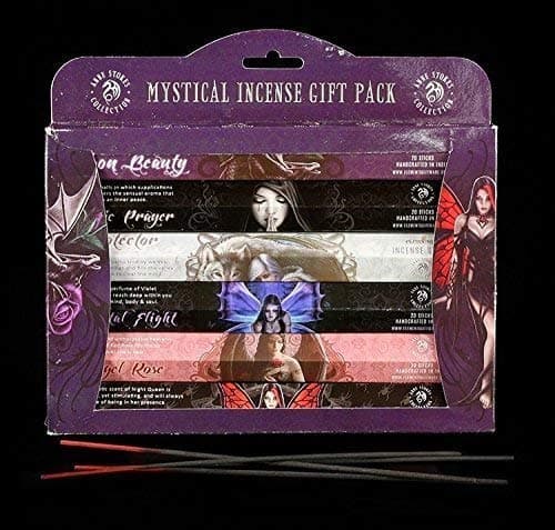 Image of Figuren Shop GmbH Incense Gift Set Mystical Pack by Anne Stokes 6 Different Scents - 120 Incense Gift Box Set