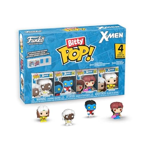 Image of Funko Bitty POP! 4 Pack: Marvel - X-Men - Rogue, Nightcrawler, Gambit, Storm - 1 in 6 chance of receiving the rare Chase variant - Styles may vary - 0.9 inch (2.2 cm) Collectable - Gift Idea