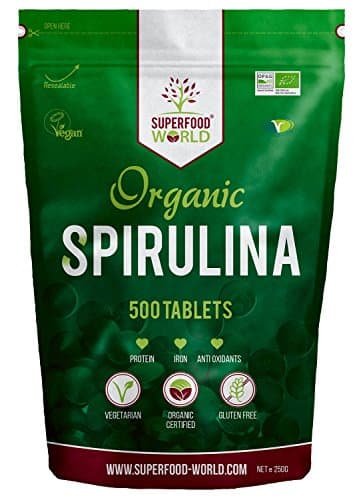 Image of Organic Spirulina Tablets (500 X 500mg) Premium Quality Dietary Superfood | Natural Source of Vegan Protein, Iron & Vitamins | UK Certified Organic, Ideal for Sports Nutrition, Detox & Energy