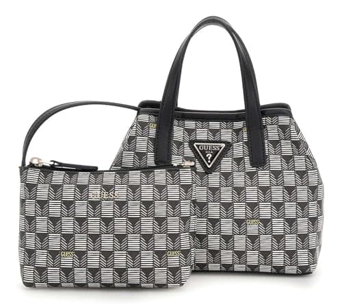 Image of GUESS Women's G Wave II Mini Tote Handbag, Black Logo, One Size