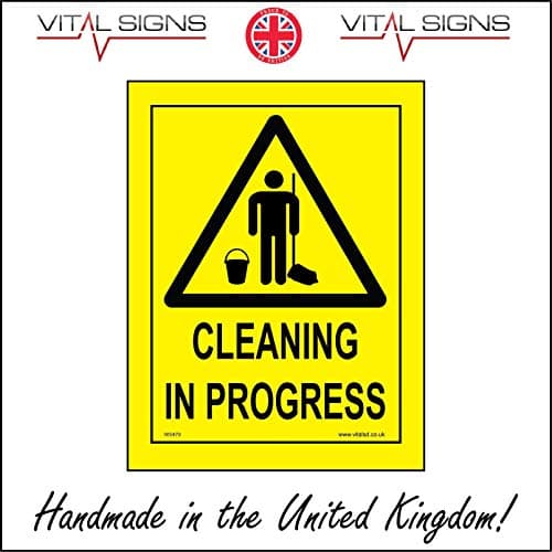 Image of WS478 Warning Sign CAUTION CLEANING IN PROGRESS Signs 200mm x 300mm 3MM STANDARD FOAMEX FOAMBOARD