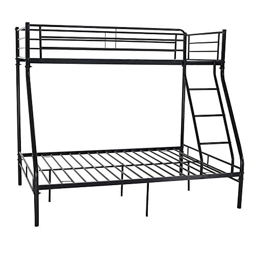 Image of Panana Metal Bunk Bed Triple Sleeper Single Double Triple 3 Person Metal Bed Frame (Black)