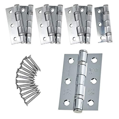 Image of Door Hinge 3" / 76mm Polished Chrome Ball Bearing Washer CE Grade 7 for Fire Door 4 Pair