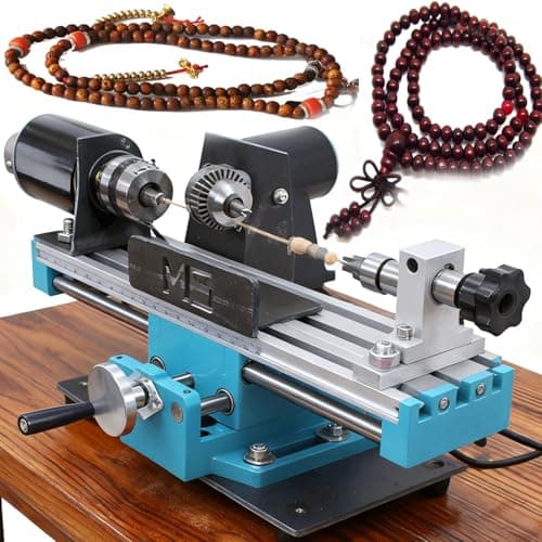 Image of Mini Metal Lathe Machine for DIY Woodworking, Drilling, Grinding, Polishing, and Bead-Making Tasks