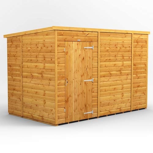 Image of POWER High Grade Premium Pent Wooden Shed with Security Features, Door Flexibility, made from 12mm Extra Thick Timber, for all Storage & Outdoor Needs (Windowless)