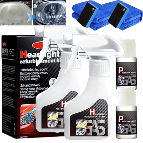Image of Whimsyard Car Headlight Restoration Kit, 2025 Upgraded Headlight Restorer, Automotive Headlamp Restoration Fluid, for Clearer Headlights, Suitable for All Vehicles (2 PCS)