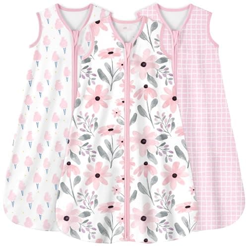 Image of Yoofoss Baby Sleeping Bag 0.5 Tog - 6-12 Months 3 Pack Summer Sleeping Bag Baby 100% Organic Cotton Sleep Sack for Newbron Infant Toddler