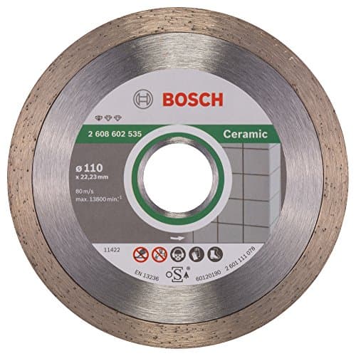 Image of Bosch Accessories 1x Diamond Cutting Disc Standard for Ceramic (for Stone, Tile, Ceramic, Ø 110 x 22,23 x 1,6 x 7,5 mm, Accessories for Angle Grinders)