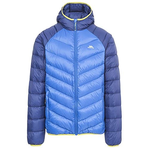 Image of Trespass Rusler, Blue, S, Warm Down Jacket with Hood, 90% Down for Men, Small, Blue