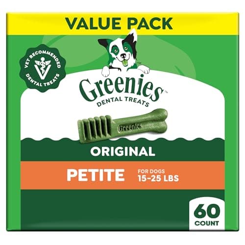 Image of Greenies Original Petite Natural Dental Dog Treats, 36 Oz Pack (60 Treats)