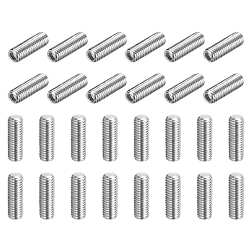 Image of sourcing map 50 Pcs M5-0.8 x 12mm Grub Screws, 304 Stainless Steel Cup Point Allen Head Screws Internal Hex Socket Drive for Bathroom Fixtures Repair Furniture DIY Project