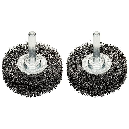 Image of Bosch 2608622111 Shank Wire Wheel Crimped Wire, 0.2mm Steel, 50mm x 6mm, Silver (Pack of 2)