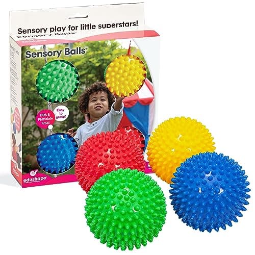 Image of Edushape 10cm Sensory Balls Pack of 4 (Colours Vary)