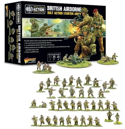 Image of Bolt Action British Airborne Starter Army - 28mm Scale Plastic Miniatures by Warlord Games - Highly Detailed World War 2 Miniatures for Table-top Wargaming