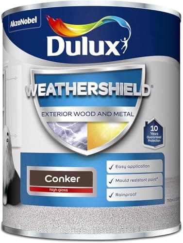 Image of ASA® Dulux WeatherShield Exterior Wood & Metal High Gloss Easy Application Rainproof Mould Resistant Paint Conker 750ml
