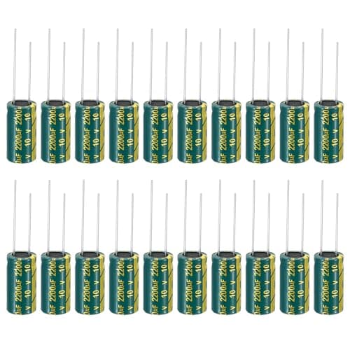 Image of PATIKIL 10V 2200uF Electrolytic Capacitors, 20Pcs 10x20mm Aluminum High Frequency Electrolytic Capacitors for TV, LCD Monitor, Refrigerator, Circuit Boards, Green