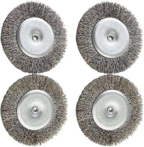 Image of 4 Pcs Rotary Steel Wire Wheel Brush,100mm Replacement Wire Brush Joint Cleaner Fit for EFB 400 and EFB 401 Blister Electric Joint Brush (Diameter 6mm Shank)