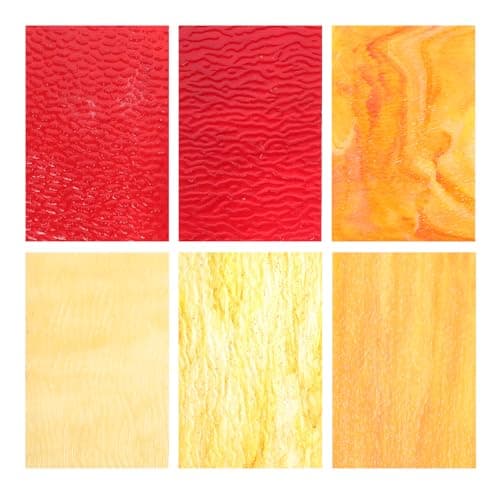 Image of Milisten Stained Glass Sheets 6 Pack 5.91X3.94In Water Ripple Textured Colored Glass for DIY Cathedral Tiles Crafts and Wall Murals