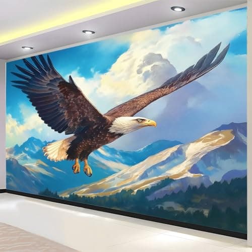 Image of 3D Non-Woven Wall Mural Photo Wallpaper The Eagle Mountains of Soaring Landscape Light Blue Photo Wallpaper Mural, Premium Art Print Decor for Living Room Kids' Bedroom & Home Interiors, 500 x 280 cm