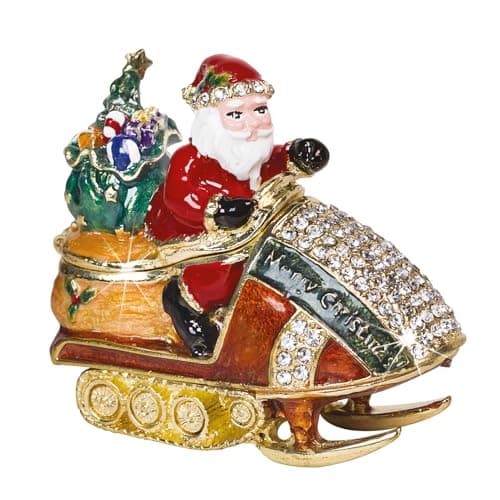 Image of Craycombe Trinkets 6073 Santa on Snowmobile Trinket Box