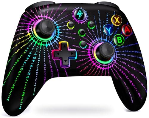 Image of HELLCOOL Pro Controller for Switch, Wireless With Cool RGB, Macro/Turbo Function, Precise Motion Control, Bluetooth for Switch/Lite/OLED Console