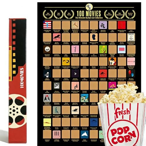 Image of TourKing Top 100 Movies Scratch off Posters, Decorate Posters, Hang Paintings, Must See Movies in Life, Gifts for Movie Enthusiasts