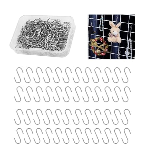 Image of 150 Piece Mini S Hooks, 20x8mm Stainless Steels S Hook for Hanging with Storage Box, Flexible and Portable Wire Hooks for Kitchen, Bathroom, Outdoor, Office, Coffee Cups, Clothes(Silver)