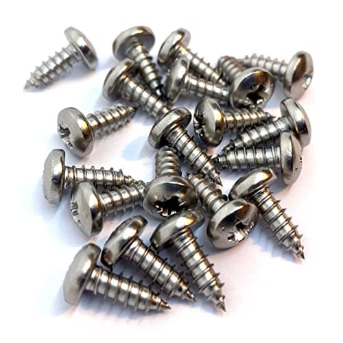 Image of No.10 x 1/2" (4.8mm x 12mm) Pozi Pan Self-Tapping Screw DIN7981 - A4 (316) Stainless Steel (Pack of 20)