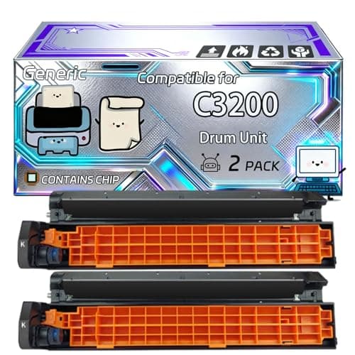 Image of C3200 Drum Unit Compatible for Okidata OKI C3200 C3200N Printers, With Chip, 14000 Pages, Vibrant Colours (2 Pack Black)