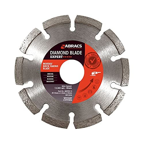 Image of Abracs ABDBTPH115 Mortar/Brick Raking Diamond Blade - 115mm x 7mm x 22mm - Pack contains 1 piece