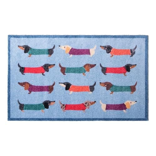Image of Artsy Mats - Dachshund Crane Indoor Washable Doormat - Superior Absorption Non Slip Mat - Dirt Trapper Heavy Duty Floor Mat - Perfect for Hallway, Doorway, & Kitchen Mat, (80x50cm)