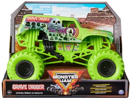 Image of Monster Jam, Official Grave Digger Monster Truck, Collector Die-Cast Vehicle, 1:24 Scale, Kids’ Toys for Boys and Girls Aged 3 and up