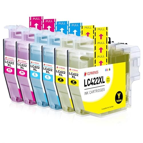 Image of CLYWENSS LC422XL Colour Ink Cartridges Compatible with Brother LC422 XL LC-422XL LC422XL Multipack for MFC-J5340DW MFC-J6540DW MFC-J5345DW MFC-J5740DW MFC-J6940DW Printer, 6-Pack (Cyan Magenta Yellow)