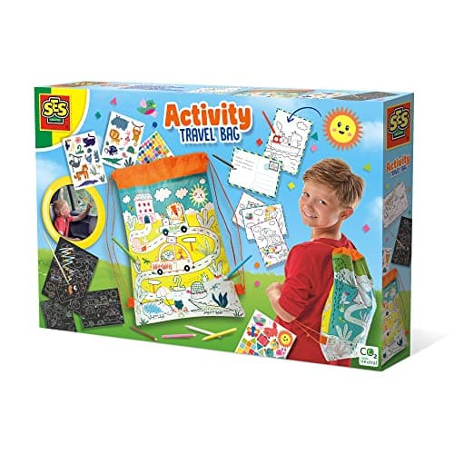 Image of SES Creative Wrap&Go Travel Games - Four in a Row - Dots and Boxes - Pack Croco