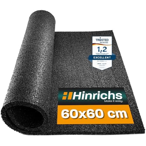 Image of Hinrichs Anti Vibration Mat for Washing Machines - 60x60x0,6cm - Washing Machine Mat - Can Be Cut to Size -Rubber Mat