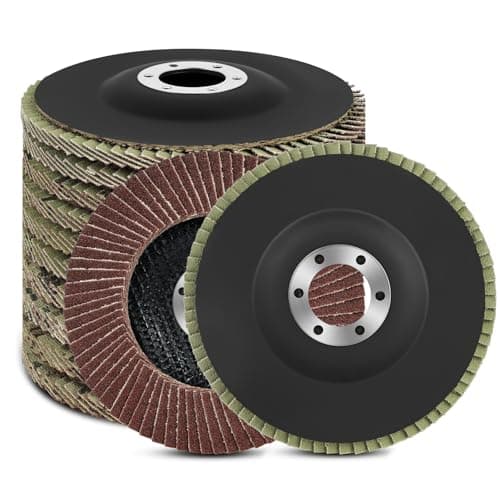 Image of Flintronic Flap Discs 115mm 40/60/80/120 Grit, 10 Pack Grinding Sanding discs Wheel for Angle Grinder, Abrasive-discs for Stainless Steel, Cast Iron, Sheet Metal and Wood (Ø115mm x 22mm, Red)