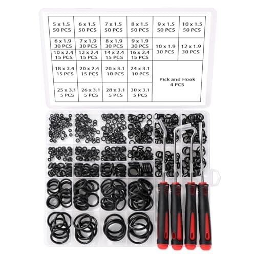 Image of YIXISI 610 PCS 24 Sizes Black O-Rings Assortment Kit, Nitrile Rubber Metric O-Rings, with Pick and Hook, for Tap Plumbing Washer Seal & Auto Quick Repair