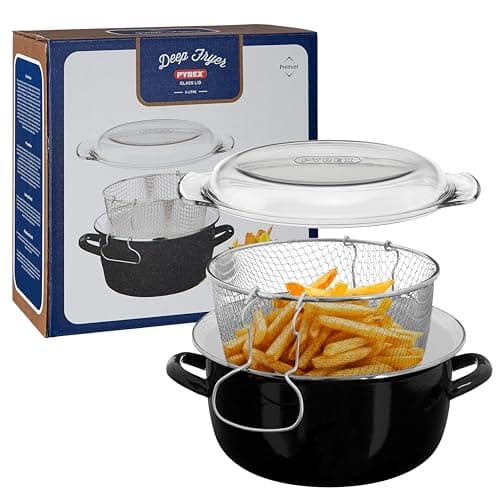 Image of Premier Housewares (6 x 33 x 27 cm), 5 L Deep Fryer with Pyrex Lid - Black