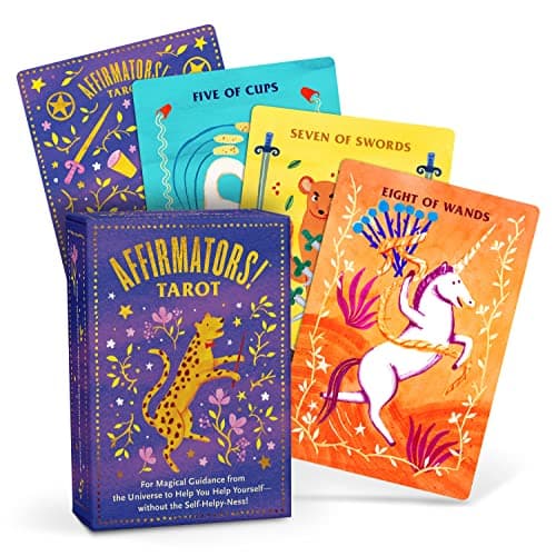 Image of Knock Knock Affirmators! Tarot Cards Deck - Daily Tarot Cards with Positive Affirmations for Magical Guidance from The Universe to Help You Help Yourself Without The Self-Helpy-Ness