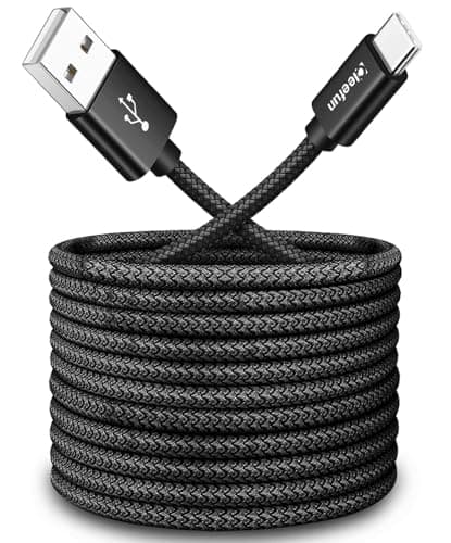 Image of CLEEFUN 3m USB-A to USB-C Fast Charging Cable, Long PS5 Controller Charger Lead Type C for Samsung Galaxy S25 S24 S23 S22 S21 S20 A55 A54 A53 A35 A25 A15 A14, Playstation-5, Xbox Series X/S, Black