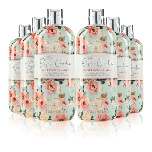 Image of Baylis & Harding Royale Garden Luxury Peach Peony & Jasmine Body Wash 500ml (Pack of 6) - Vegan Friendly