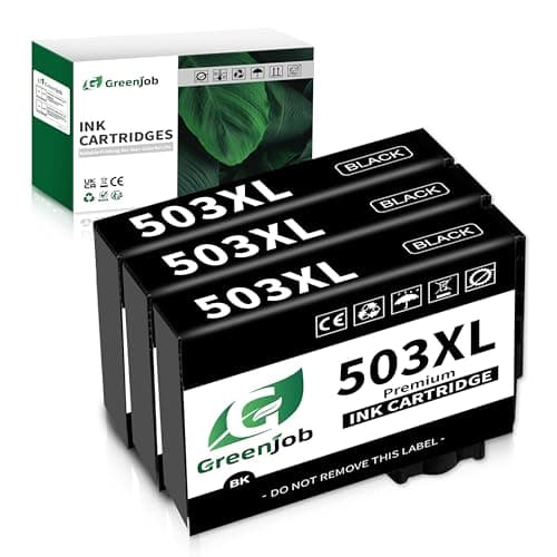 Image of Greenjob 503XL Black Ink Cartridges Replacement for Epson 503 Ink Cartridges Multipack Compatible with Epson Expression Home XP-5200 XP-5205 XP5200, Workforce WF-2960 WF-2965 WF-2960DWF (3 Black)