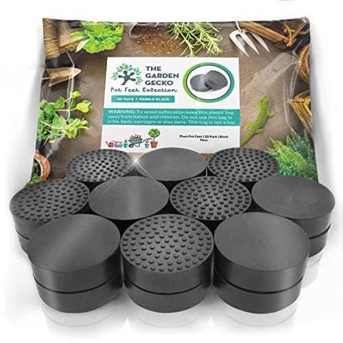 Image of The Garden Gecko Invisible Pot feet for Outdoor Plant pots and Flowers Solid Rubber Pot risers with Enhanced Non-Slip Surface Grip | 20 Pack.