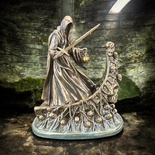 Image of 57 SPECIAL REPLICAS Bronze Gifts Statue - Skull DEATH dark MESSENGER of Damned Souls Gothic - Decor Statue Gifts for Women for Men Sculpture Home Decor
