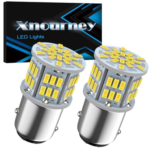 Image of Xnourney P21/5W 1157 BAY15D Led Brake Light Bulb, 12V-24V 7528 2357 2057 BAY15D LED Replacement Light Bulb for Brake Tail Light for Car RV Trailer Boat, 54SMD 3014 Chipset White light, 2PCS